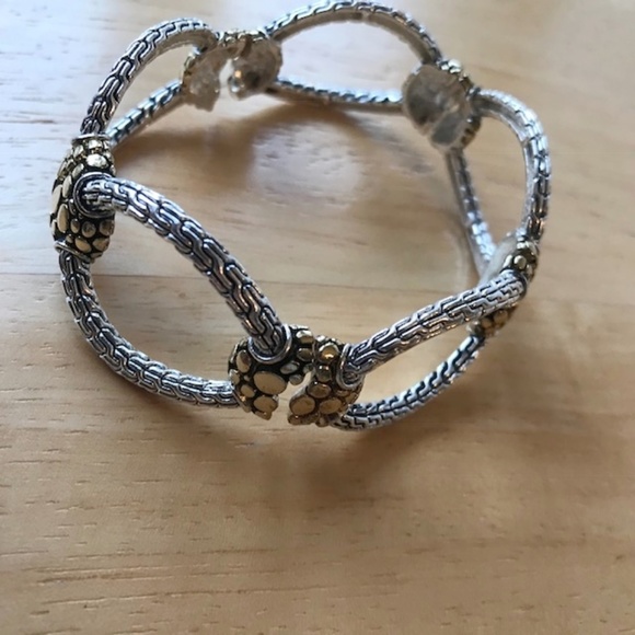 Open Cut Metal Stretch Bracelet Retro Never Worn - Picture 4 of 8